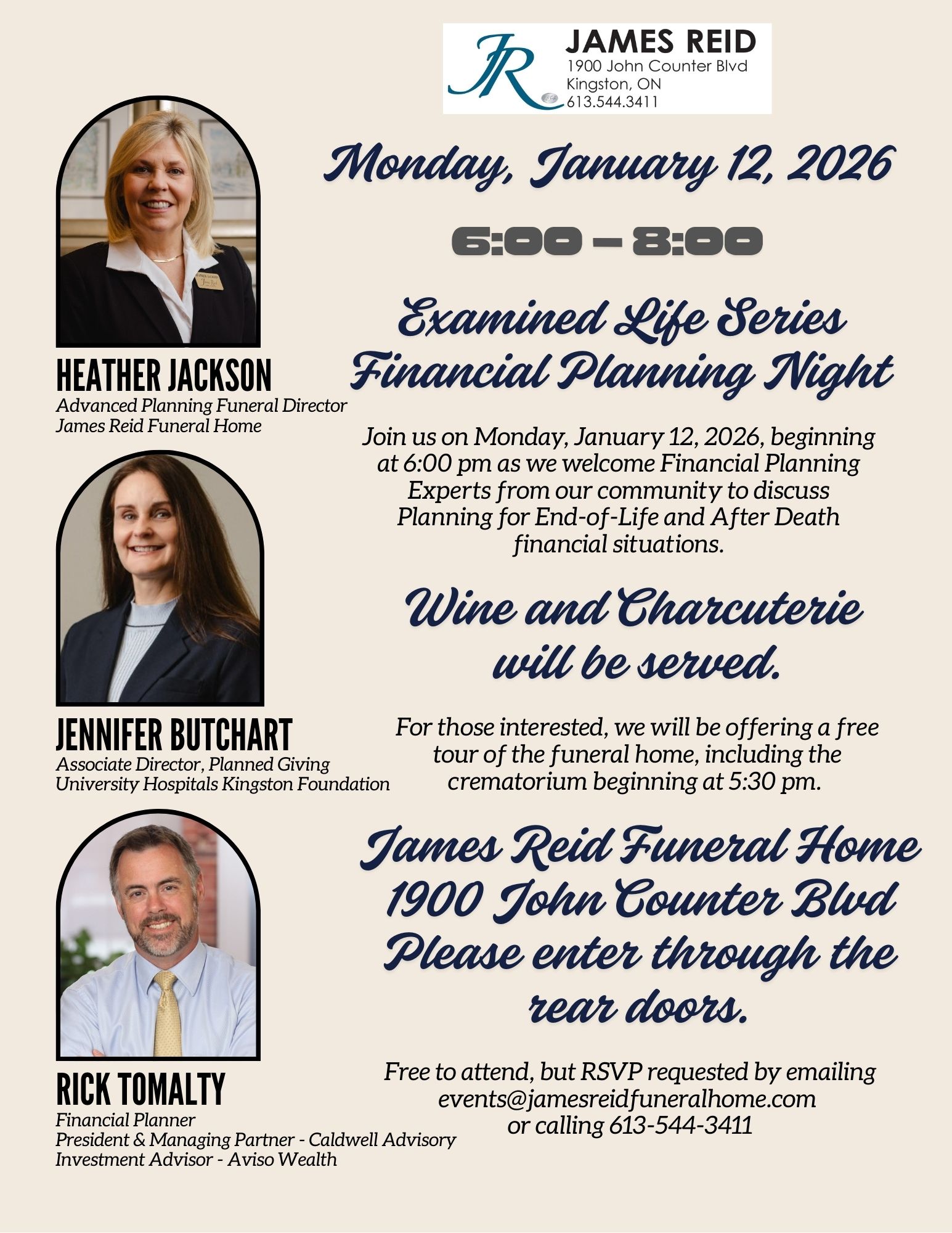 Poster for the Examined Life event.