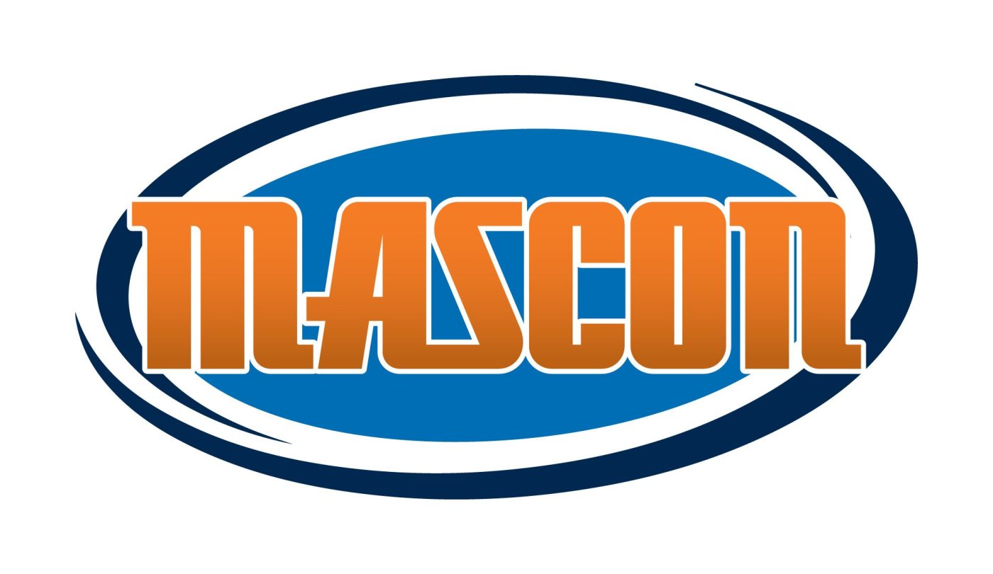 Mascon Restorations orange and blue logo.