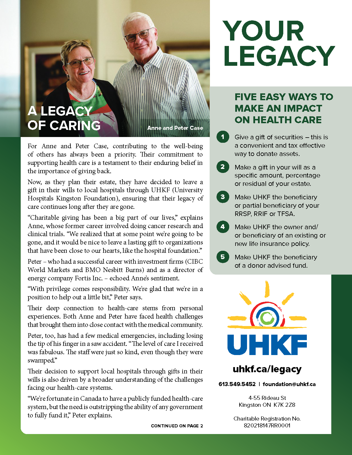 Your Legacy Newsletter cover page