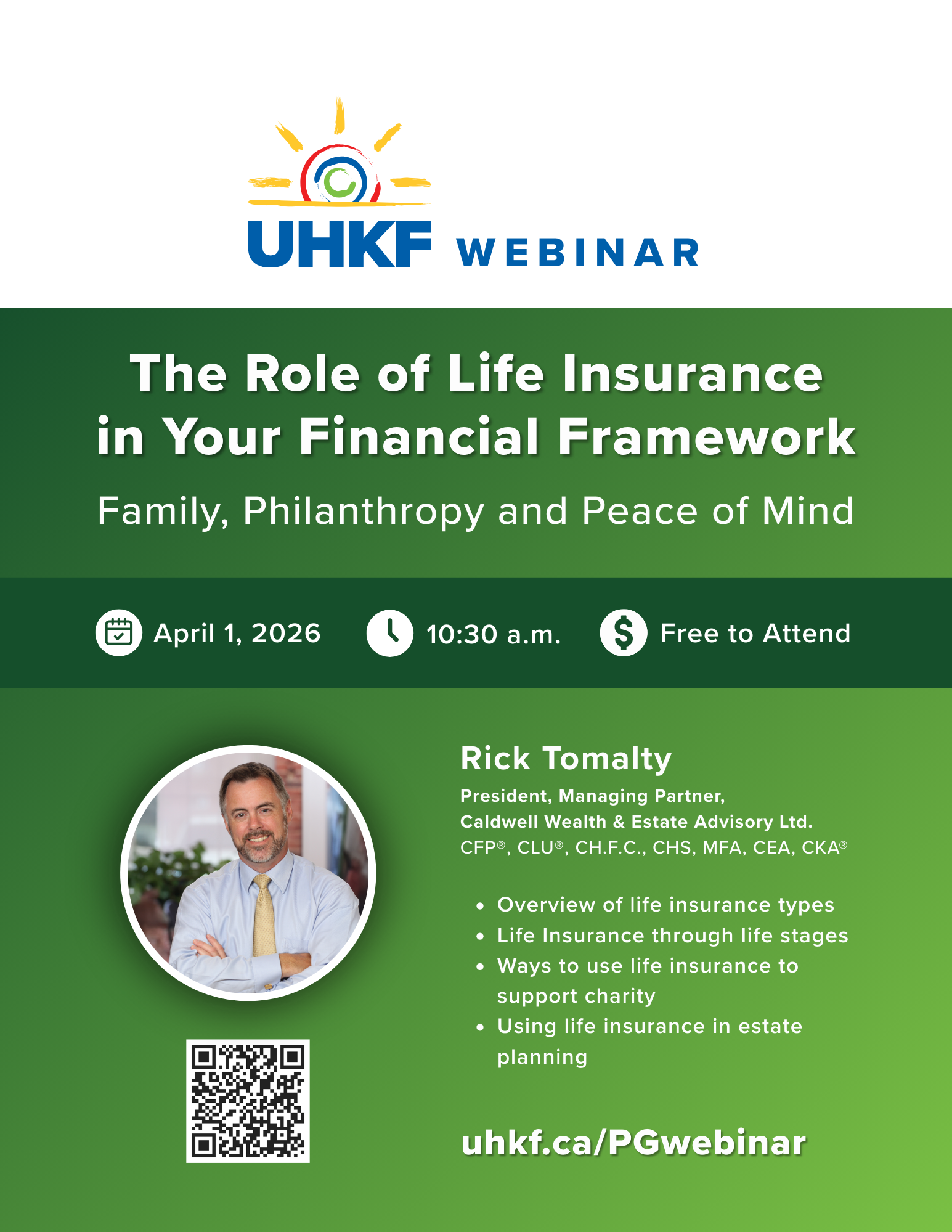 Poster for the upcoming Planned Giving webinar.