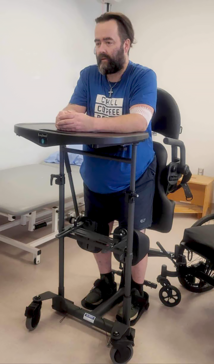Corey undergoing rehabilitation at Providence Care Hospital.