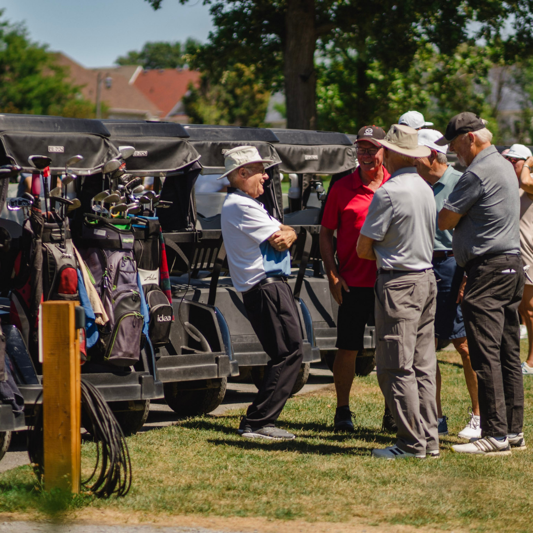 Golfers laughing with each other