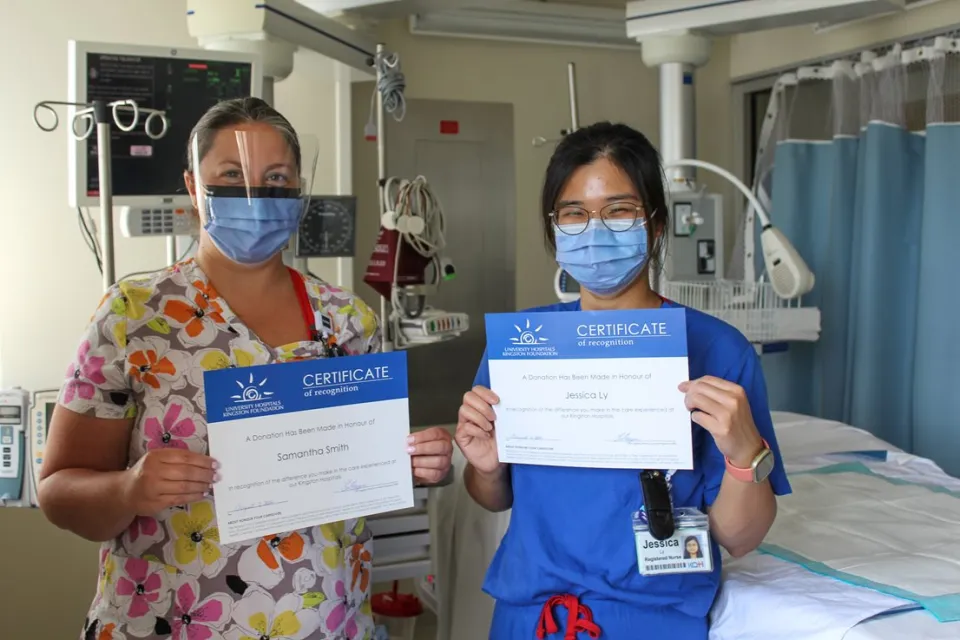 Family Honours ICU Staff at Kingston Health Sciences Centre