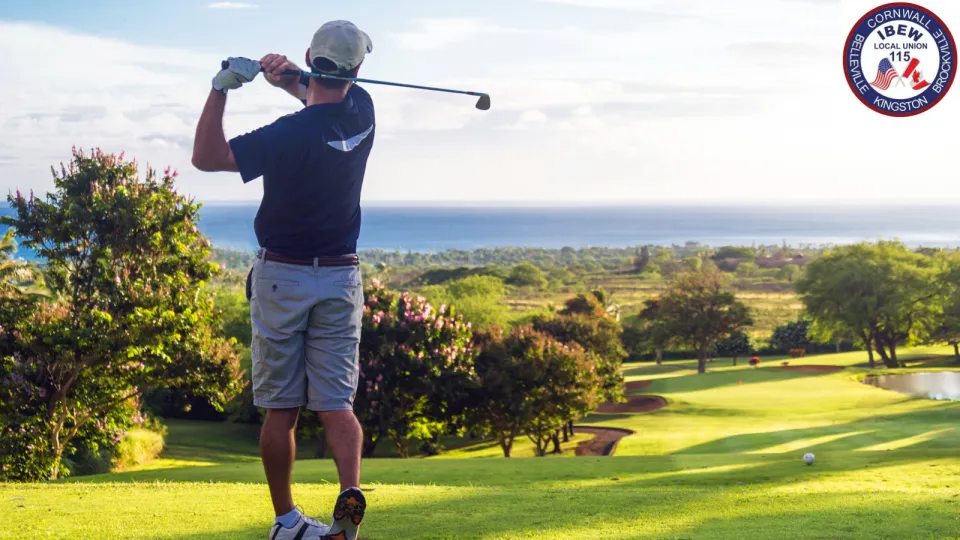 Man playing golf.