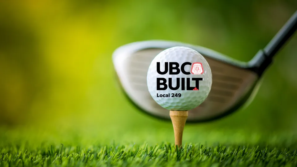 Golf ball with Local 249 logo.
