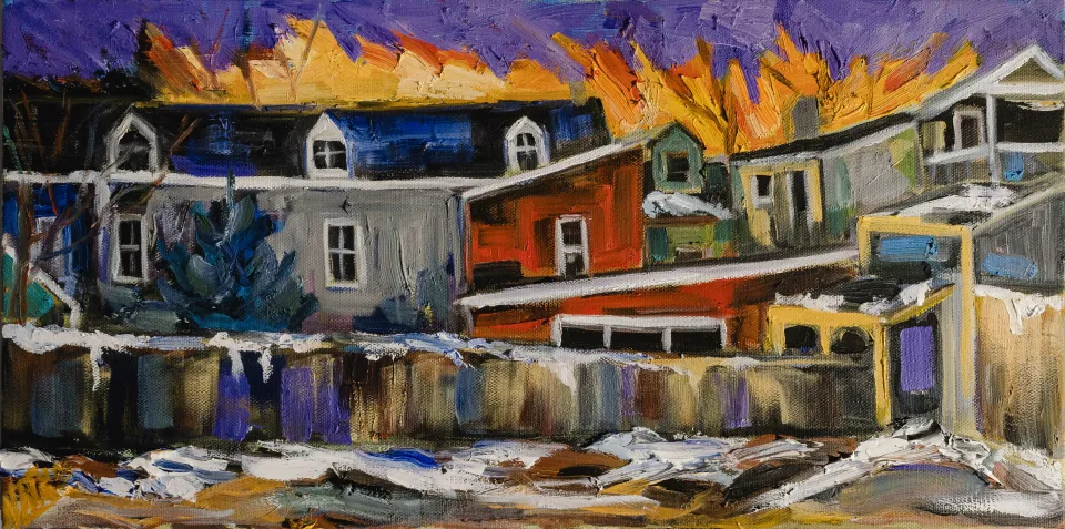 Landscape oil painting.