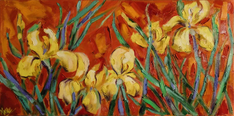 Landscape oil painting.