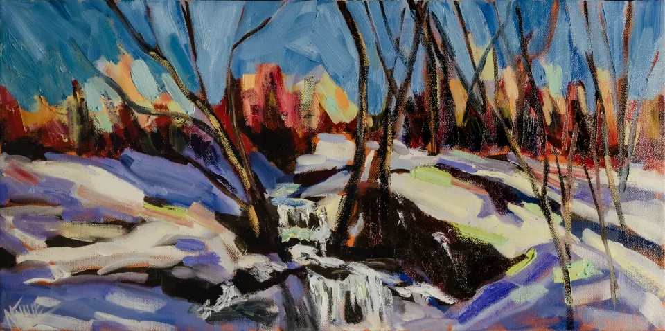 Landscape oil painting.