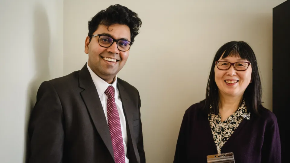 KHSC’s cognitive neurologist Dr. Durjoy Lahiri and clinical biochemist Dr. Yun Huang.