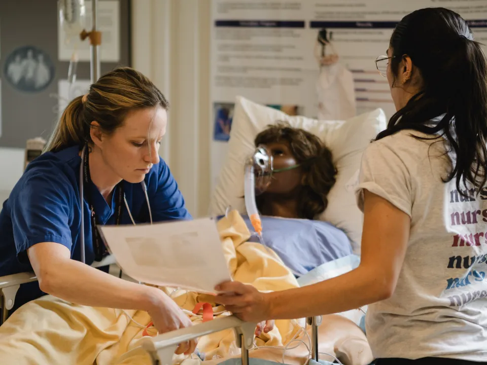 Patient simulation lab training.