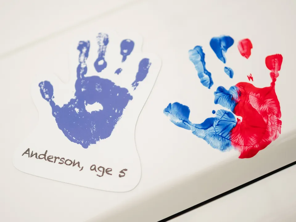 Anderson's handprints.