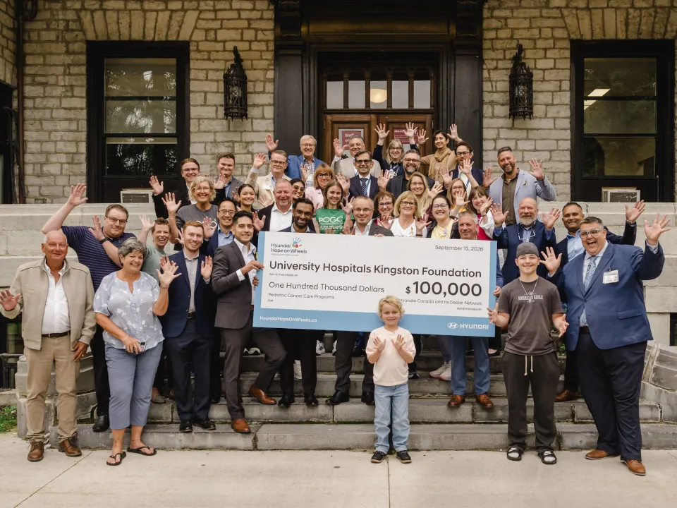 Hope on Wheels cheque presentation.