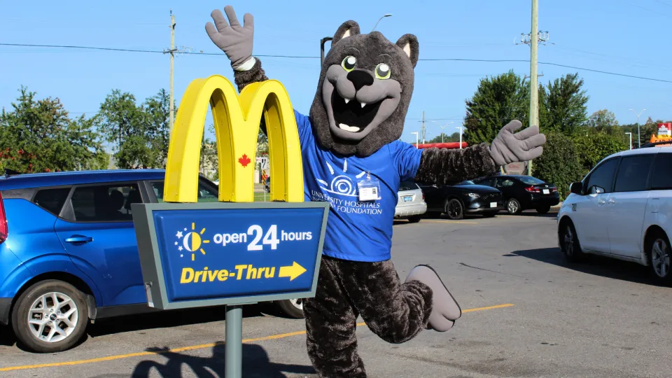 Asher at Drive Thru Entance