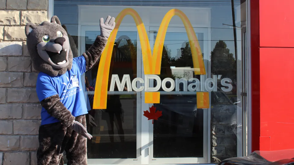Asher at Entrance of McDonald's