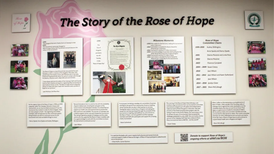 Rose of Hope wall at Breast Imaging Kingston