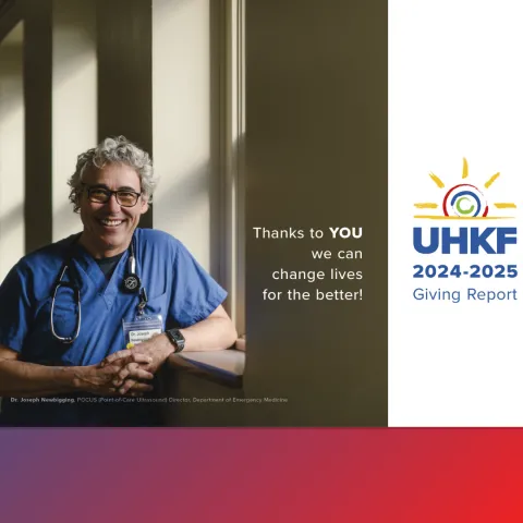 Cover of UHKF's 2024-2025 Giving Report.
