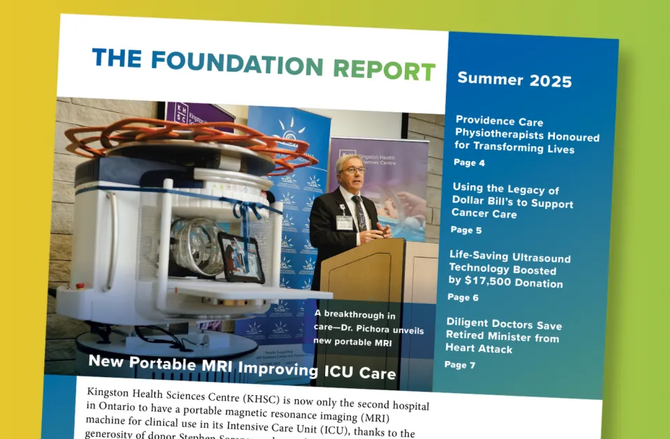 Cover page of the Summer 2025 foundation report with a yellow and green gradient background.