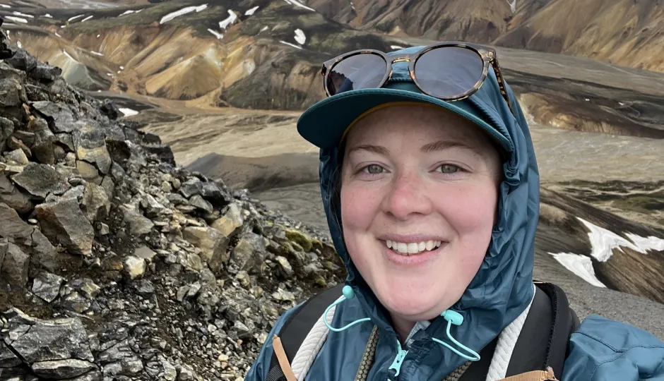 Megan Wheatley on a hike in the mountains.