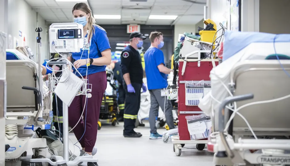 Image of KHSC's Emergency Department with staff working.