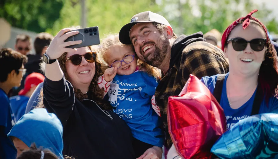 Family at Kilometres for Kids.
