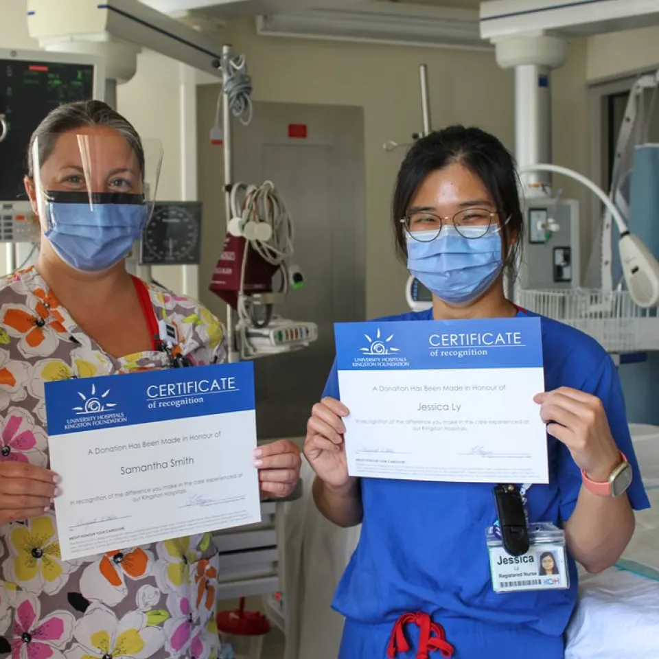 Family Honours ICU Staff at Kingston Health Sciences Centre