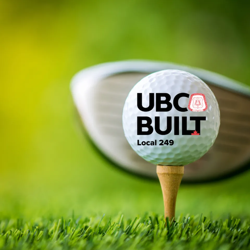 Golf ball with Local 249 logo.