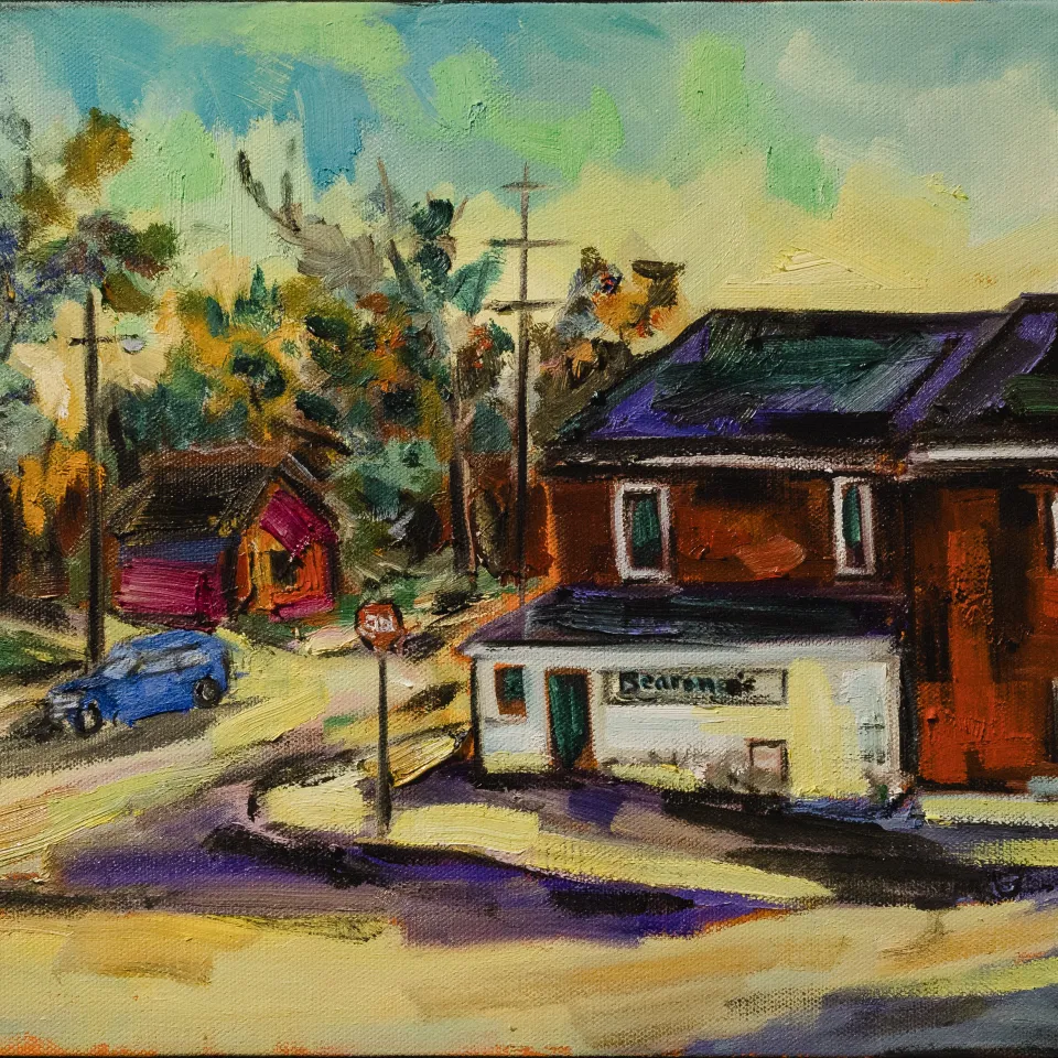 Landscape oil painting.