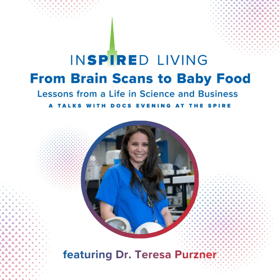 Banner for upcoming Talks with Docs event featuring and image of Dr. Teresa Purnzer.