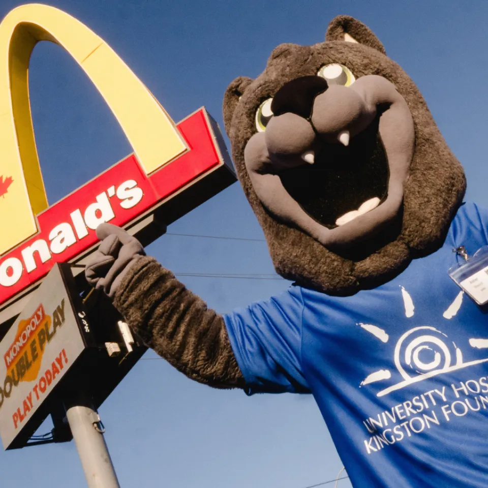 Asher at the McDonald's sign